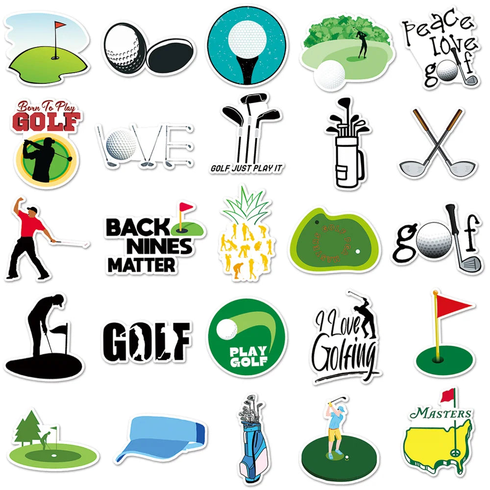 10/50Pcs Cartoon Golf Sport Graffiti Stickers Laptop Fridge DIY Guitar Luggage Phone Decals Sticker Kid Toy Gift