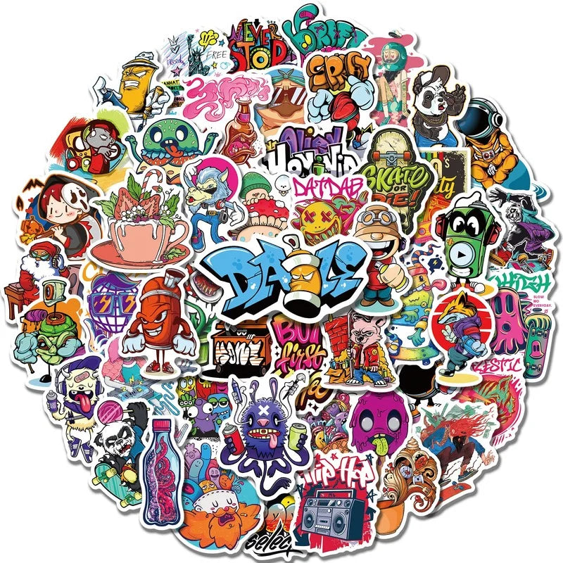 Graffiti Art Stickers for Skateboard, Car, Motorcycle, Laptop, Water Bottle