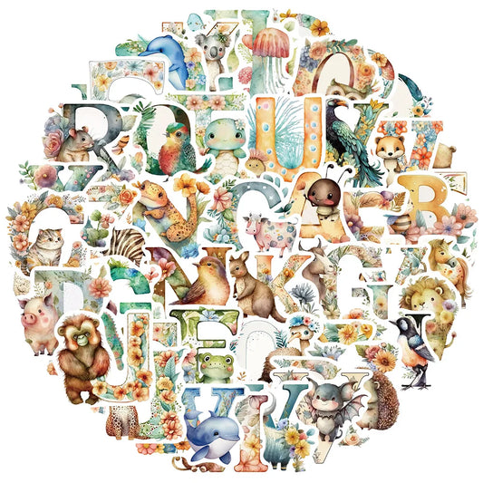 Cartoon Animal Graffiti Stickers for Laptop, Car, Fridge, DIY Vinyl 10/30/52pcs