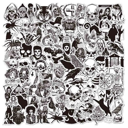 Punk Devil Skull Gothic Stickers for Skateboard Laptop Bike Luggage Phone Car