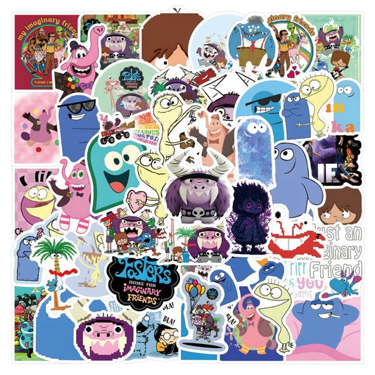 58pcs Cartoon Imaginary Friend Stickers for Luggage, Water Cup, Phone, Laptop, Scooter, Refrigerator