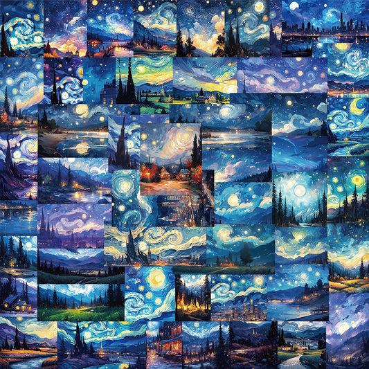 Van Gogh Art Oil Painting Stickers - 10/30/50PCS Aesthetic Graffiti Decals for Phone, Laptop, Bike, Notebook, Car