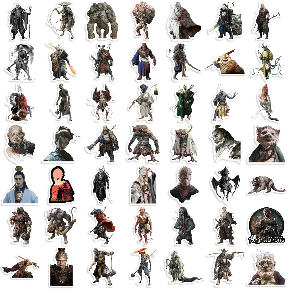 10/30/57PCS Cool Game Black Myth Wukong Graffiti Stickers Toys Kids DIY Notebook Fridge Phone Suitcase Bike PVC Waterproof Decal