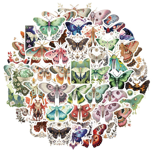 Colorful Moth Animal Stickers Cartoon Decals for Kids DIY Scrapbook Laptop Bike