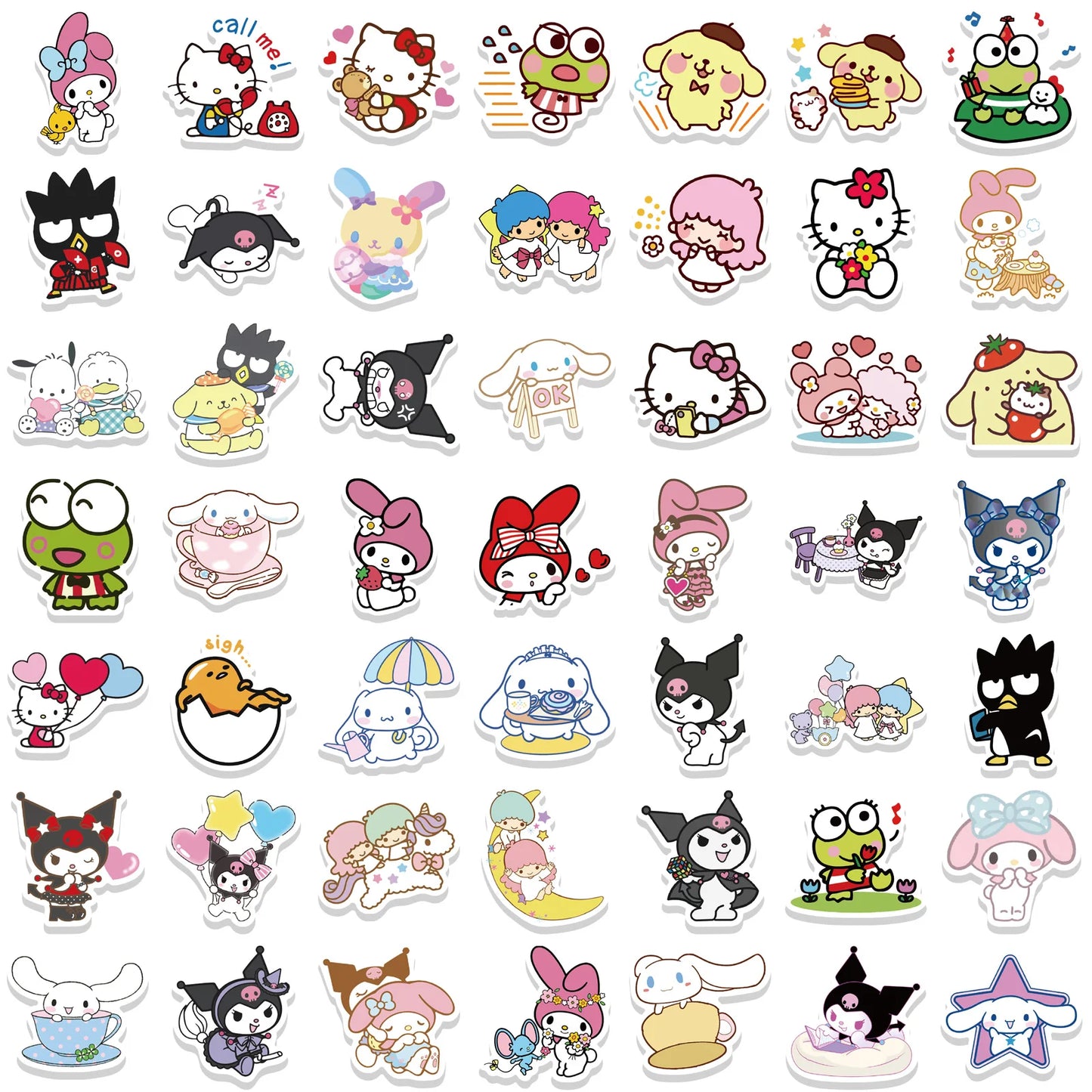 Mixed Cute Sanrio Cinnamoroll Hello Kitty Kuromi Sticker Packs