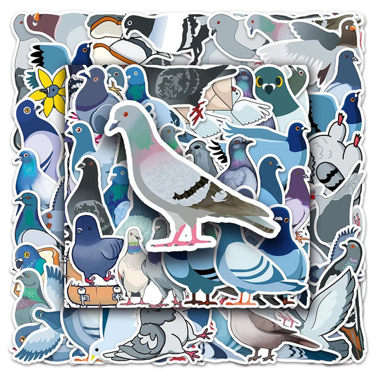 Cartoon Pigeon Stickers Pack - Laptop, Phone, Suitcase, Scrapbook Decals