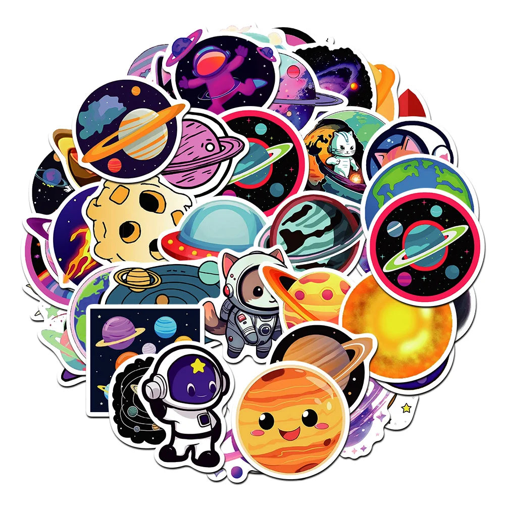 Cartoon Animal Planet Stickers for Laptop, Luggage, Car, Fridge, Vinyl Decals (10/30/50 Pcs)