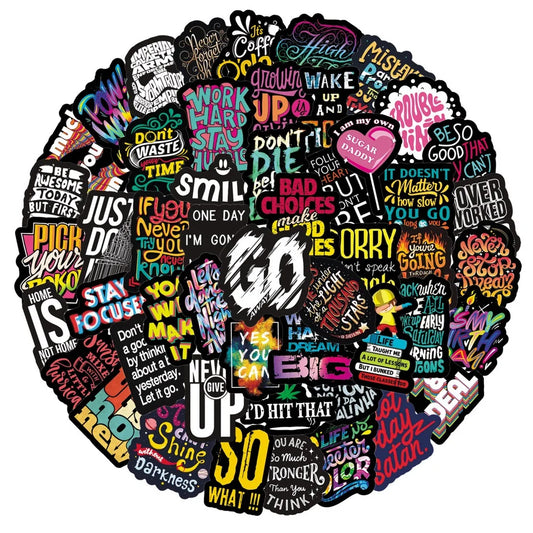 50pcs Inspirational Quote Stickers for Scrapbooks & Notebooks