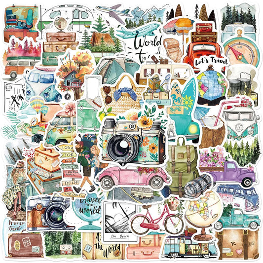 Outdoor Travel Graffiti Stickers Decals for Laptop, Skateboard, Phone, Luggage, Motorcycle - Waterproof Kids Toy (10/30/50pcs)