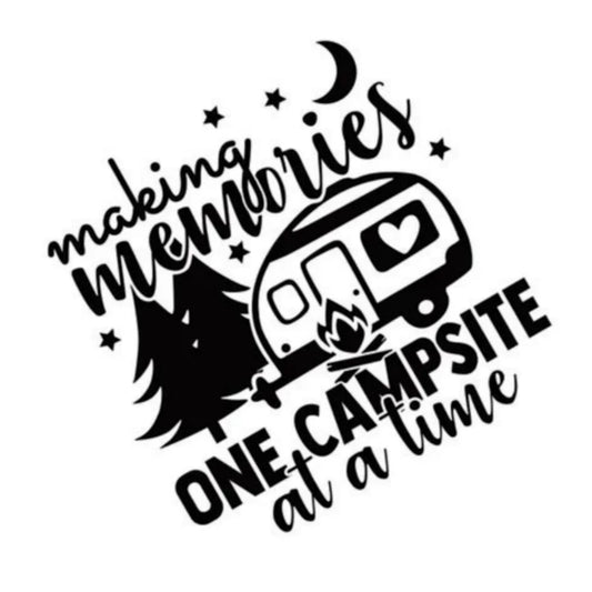 Van Camper Decal Auto Truck SUV Campers RV Van Window Bumper Making Memories One Campsite at A Time Vinyl Decoration Car Sticker