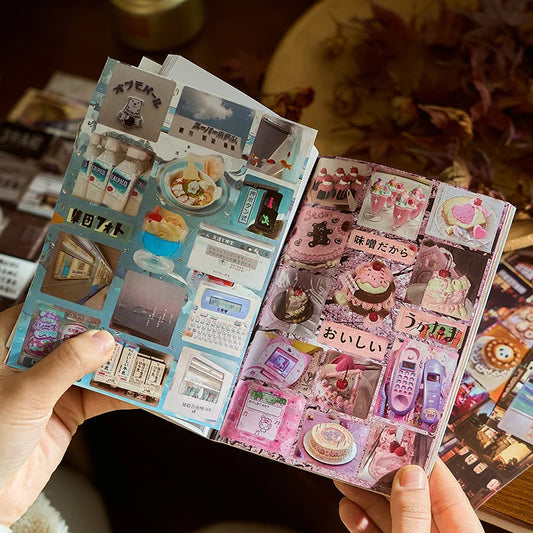 Japanese Retro Dessert Stickers: Scrapbooking & Journal Set