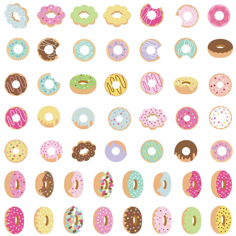 10/50pcs Colorful Candy Stickers Gift Toy for Girl Kawaii Cute Lollipop Donut Decal Sticker to Laptop Stationery Bike Guitar