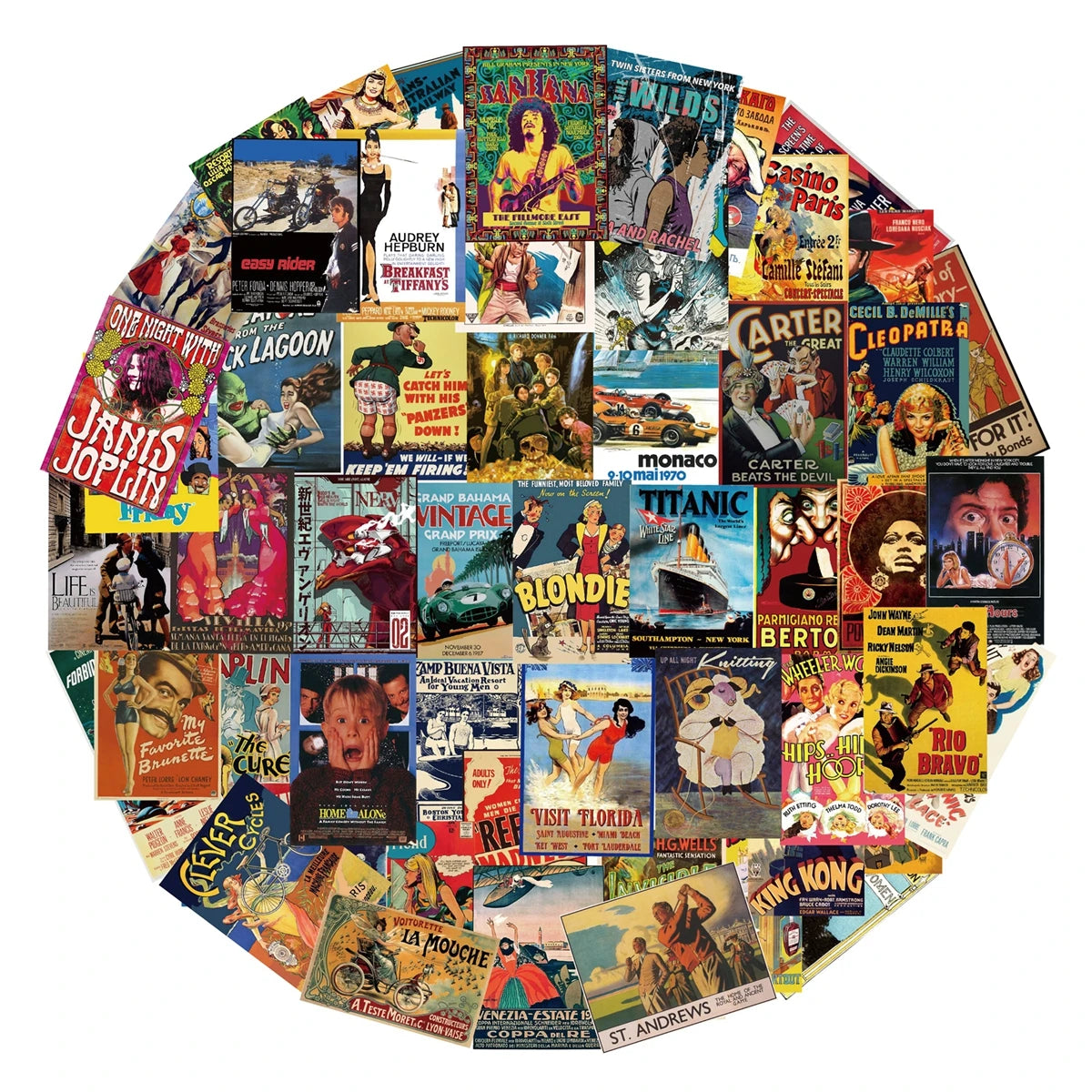 Classic Vintage Movie Poster Sticker Packs