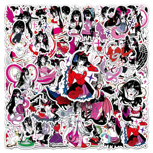 Gothic Anime Demon Girl Stickers Waterproof Decals for Skateboard Laptop Motorcycle Phone Car Bike