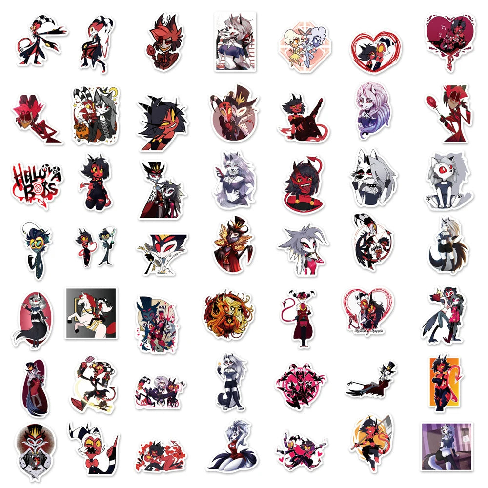 10/30/50/100pcs Anime HELLUVA Boss Graffiti Waterproof Stickers Notebook Laptop Suitcase Phone Cool Cartoon Sticker Kids Toys