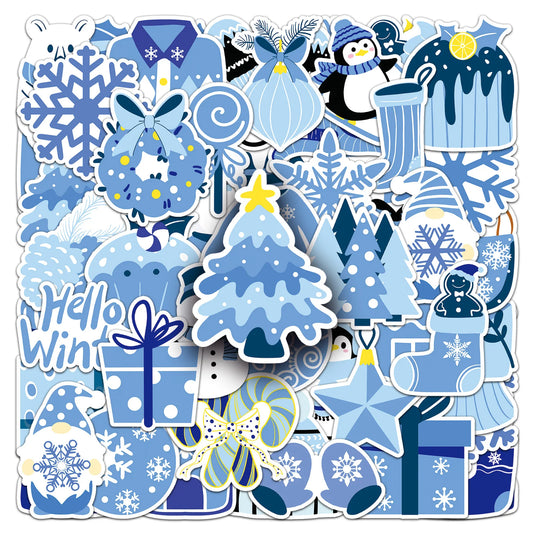 Blue Winter Graffiti Stickers Christmas Decal Laptop Phone Guitar Helmet Skateboard Waterproof Toy