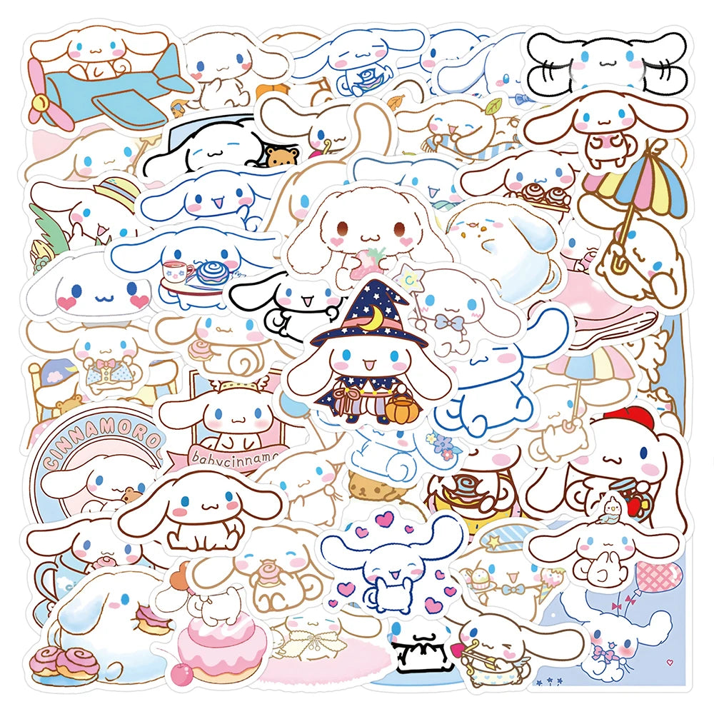 10/30/50pcs Anime Kawaii Funny Cinnamoroll Stickers Cartoon Cute Kids Toy Decals Fridge Notebook Laptop Phone Stationery Sticker