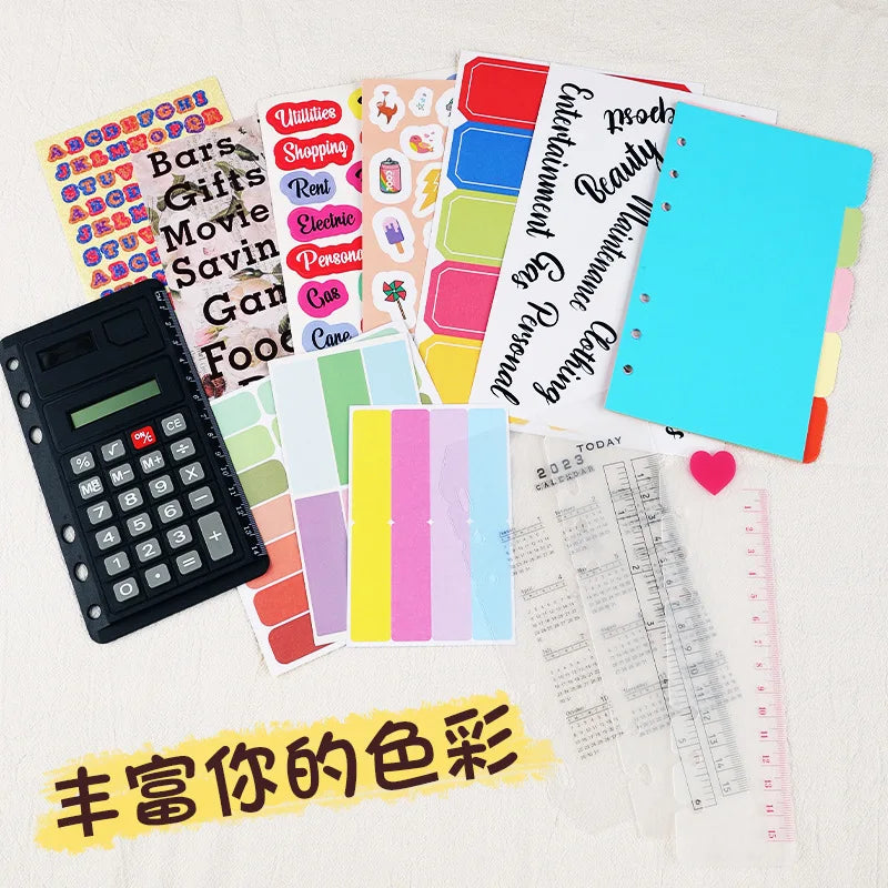 Loose-Leaf Notebook Handwritten Labels Indicate White And Blue Color Stickers Letter Stickers Sticky Notes Index Stickers