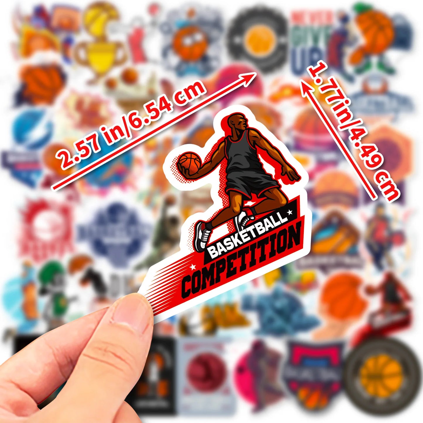 10/25/50pcs Cartoon Basketball Sticker Packs