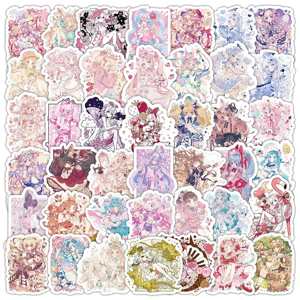 Kawaii Anime Girl Stickers Pack - Laptop, Phone, Scrapbook, Fridge Decor