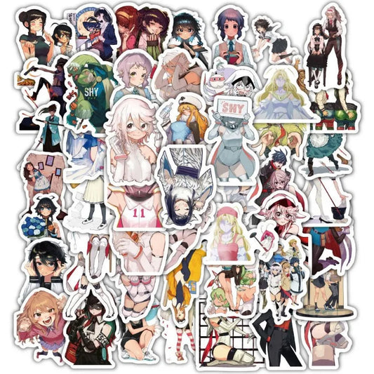 60pcs Anime Cartoon Stickers for Laptop, Phone, Car, Scooter, Water Bottle, Suitcase, Stationery, Refrigerator