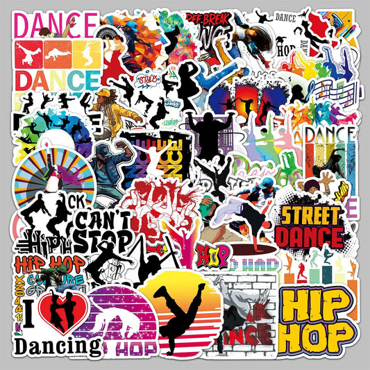 50pcs Cartoon Dancing Graffiti Stickers for Helmet, Wall, Desktop Decoration