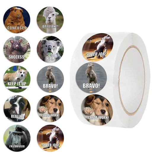 500 Cartoon Animal Stickers for Kids & Teachers