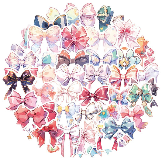 Pink Bow Graffiti Stickers for Laptop, Motorcycle, Luggage, Snowboard, Fridge, Car - 10/30/50Pcs