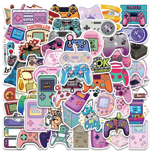 Cute Cartoon Gamepad Console Stickers Decals for Laptop Luggage Car Motorcycle Phone