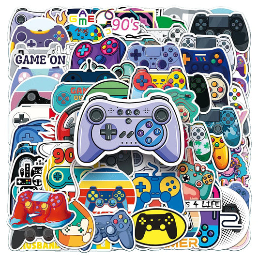 Vintage Game Joystick Stickers Pack - Cartoon Decals for Skateboard, Laptop, Car, Kids Toy