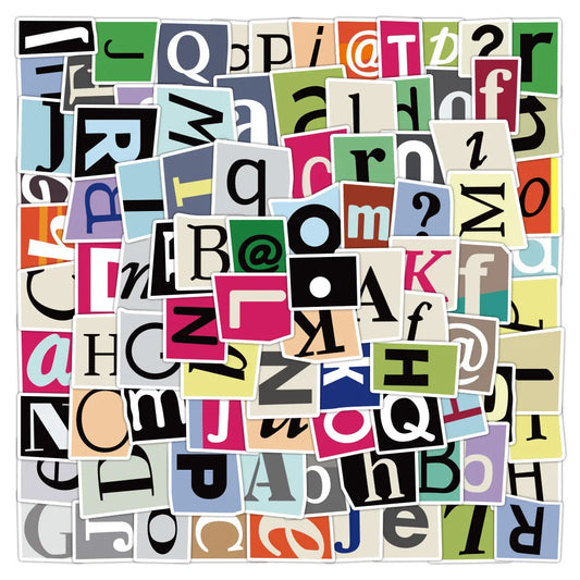 50pcs Cartoon Graffiti Letter Stickers for Laptop, Motorcycle, Phone, Kids Toys