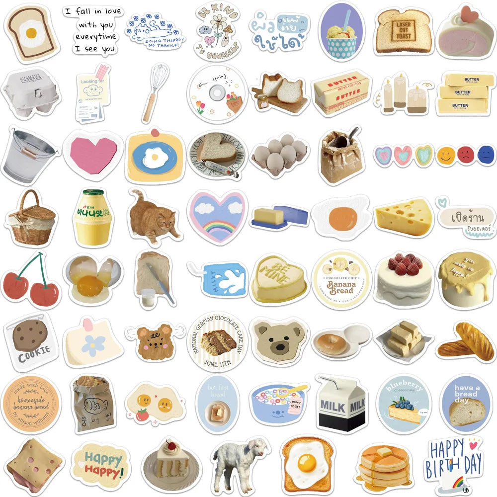 10/30/63PCS Bread and Food and Household Goods Sticker Packs