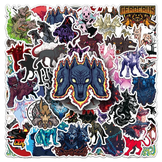 50pcs Cerberus Hellhound Stickers for Laptop, Phone, Car, Suitcase, Water Bottle, Stationery, Refrigerator