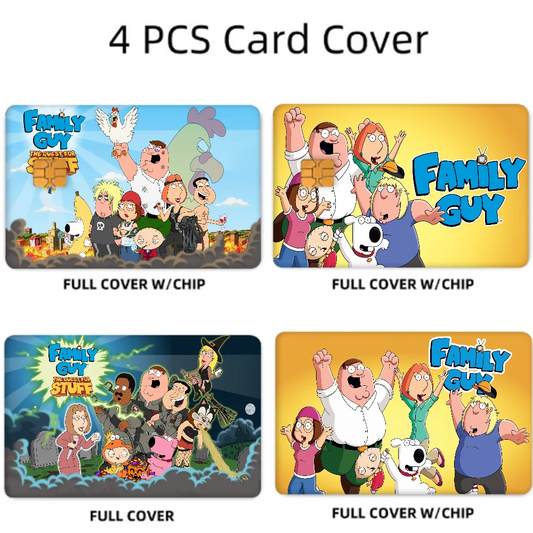 Anime Card Sticker Set - 4 Pcs Chip Cover Skin