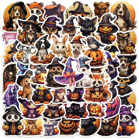 Halloween Horror Animal Stickers Waterproof Graffiti Decoration 10/30/50pcs