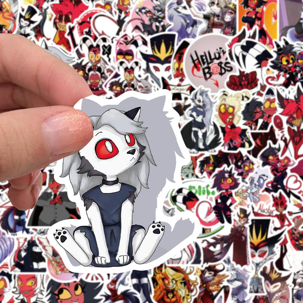 10/30/50/100pcs Anime HELLUVA Boss Graffiti Waterproof Stickers Notebook Laptop Suitcase Phone Cool Cartoon Sticker Kids Toys