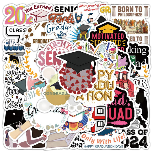 Graduation Decoration Stickers Set - DIY Laptop Phone Suitcase Decals