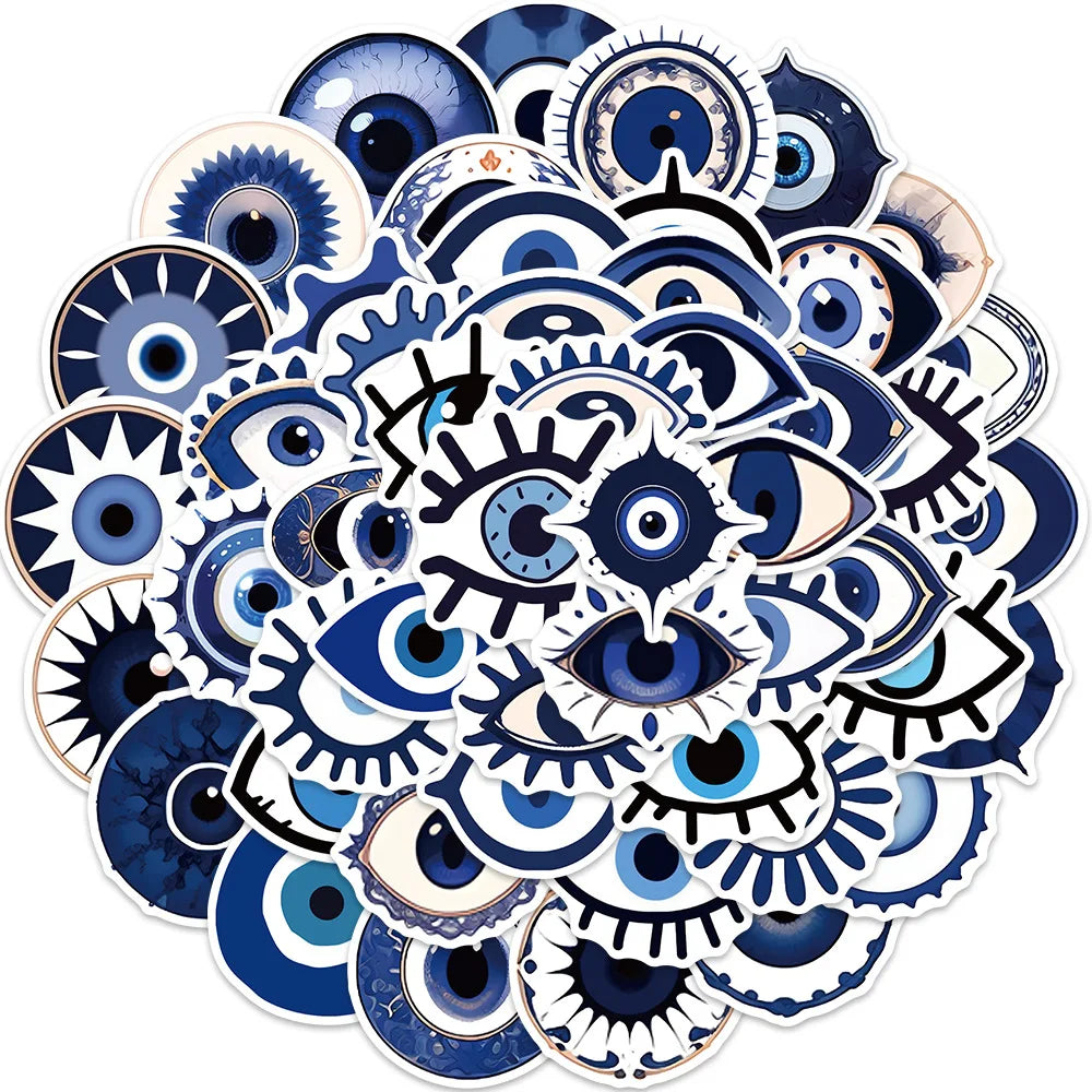 10/30/50PCS Cartoon Turkish Evil Eye Stickers Aesthetic Decoration Skateboard Scrapbook Phone Laptop Helmet Bike Decals DIY Toys