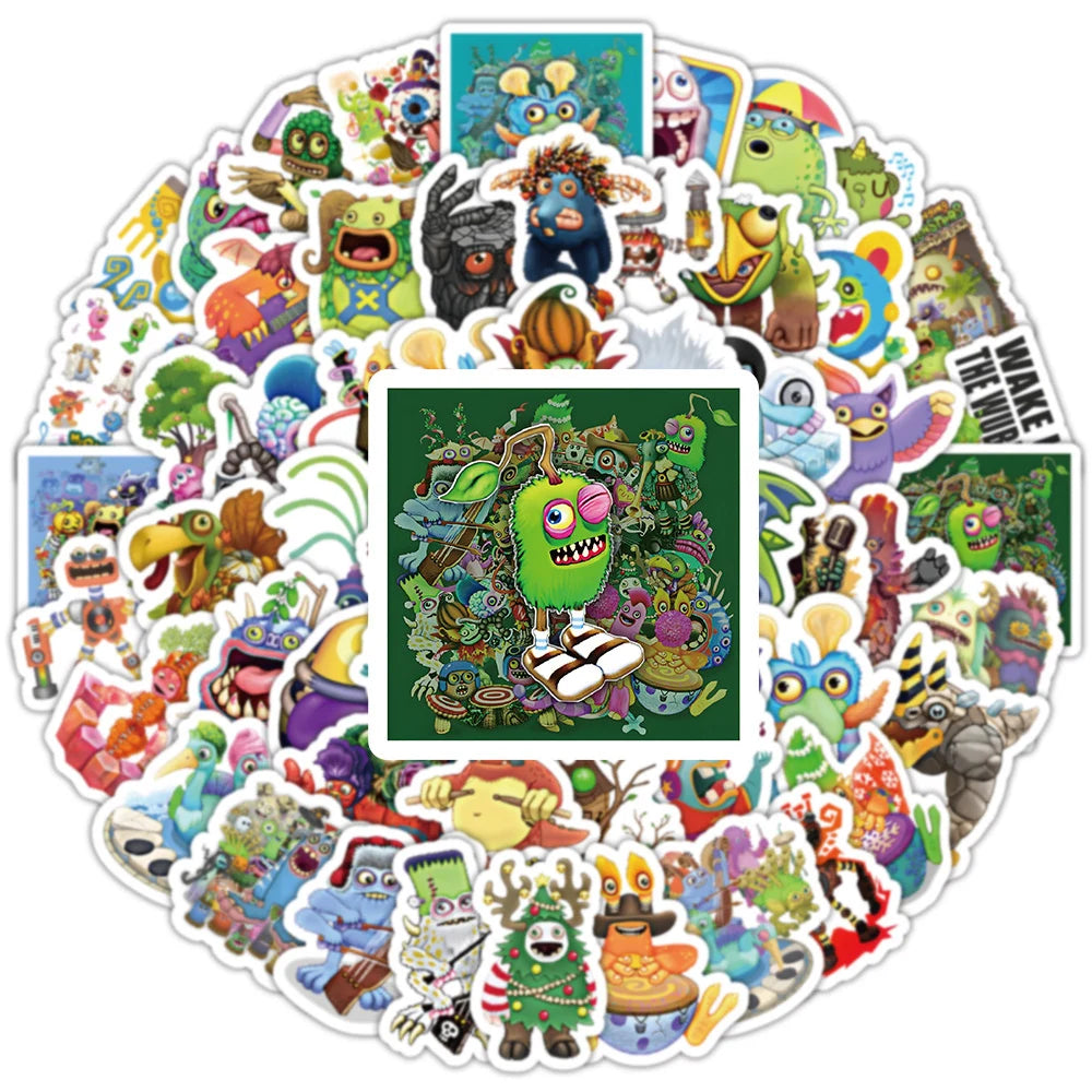 10/30/50/100pcs Game My Singing Monster Anime Stickers Decals Laptop Phone Notebook Guitar Skateboard Cool Waterproof Sticker