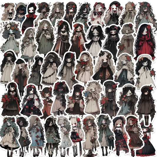 Vampire Girl Cartoon Stickers for Phone Laptop Luggage Skateboard 10/30/50PCS