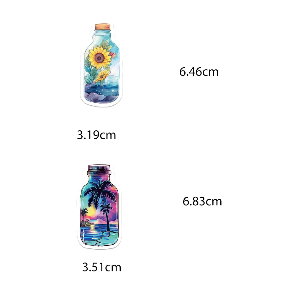 50PCS Cute Cartoon Bottle Big World Waterproof Graffiti Sticker Toy Decoration Scrapbook Suitcase Skateboard Helmet Phone