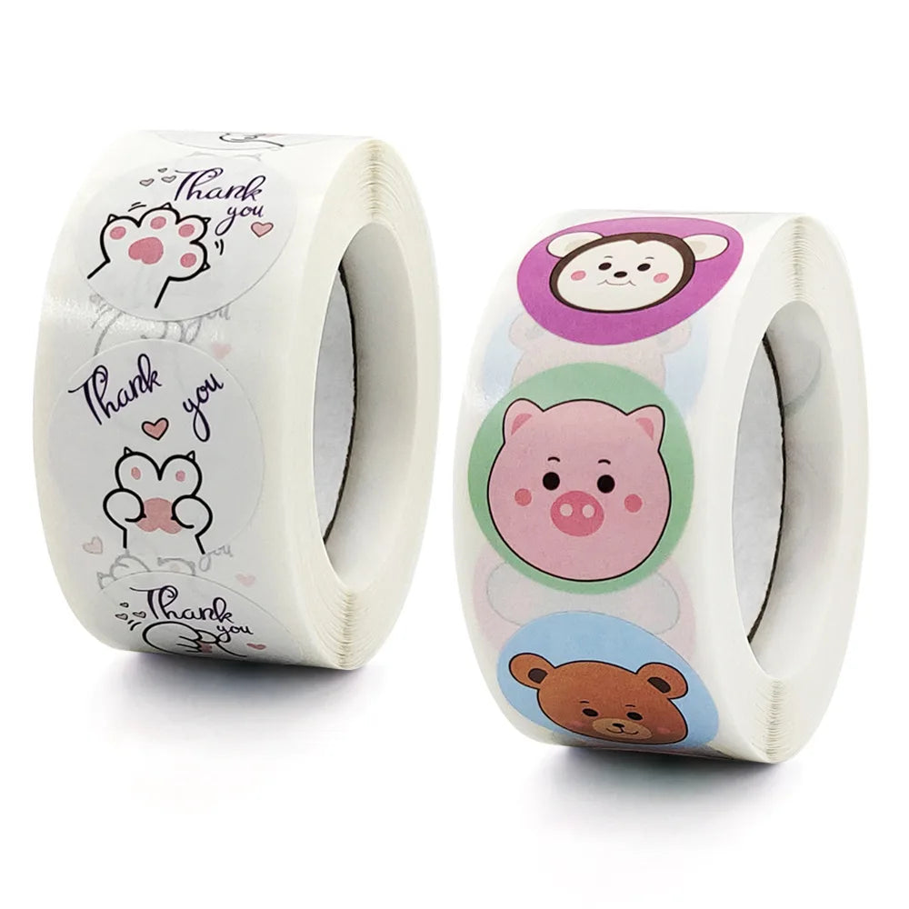 50-500PCS Cute Cartoon Reward Stickers Children Girl Gift Scrapbook Decoration Label 1Inch Handmade DIY Cartoon Toy Stickers