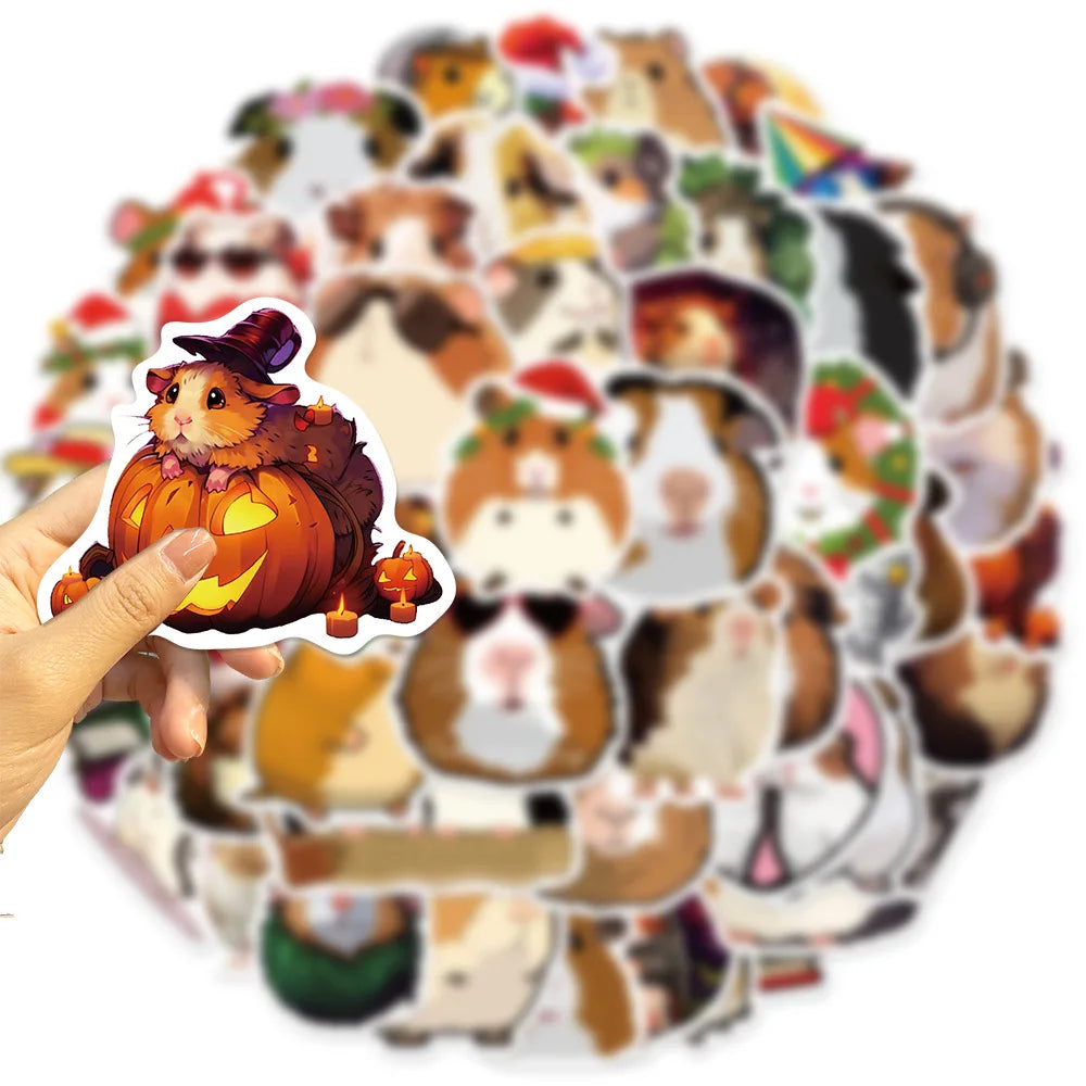 10/30/50PCS Cute Cavia Porcellus Stickers Cartoon Animal Decals Notebook Laptop Luggage Phone Suitcase Fridge DIY Decoration Toy