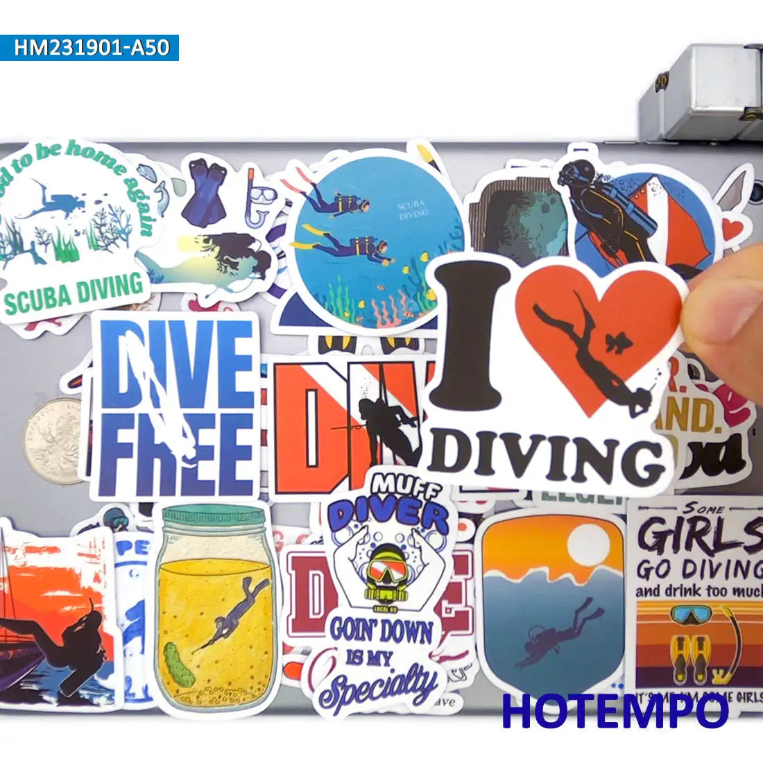 20/30/50Pieces Scuba Diving Underwater Adventure Travel Stickers for Scrapbook Phone Luggage Motorcycle Car Bike Laptop Sticker