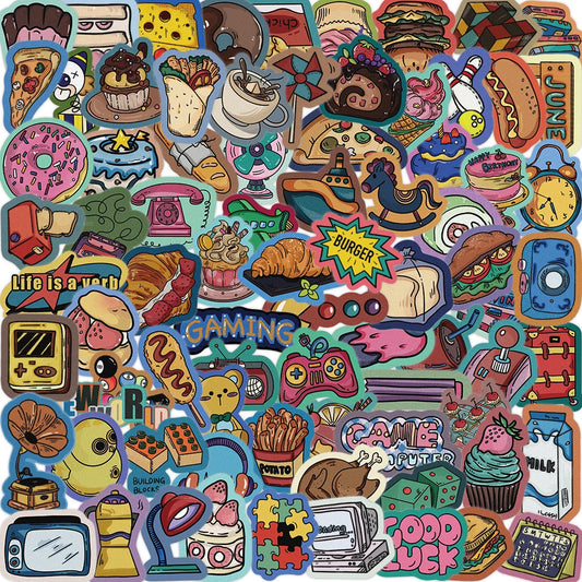 Vintage Cartoon Graffiti Stickers Decals - Waterproof for Laptop, Motorcycle, Phone, Skateboard, Car - 10/40/80pcs