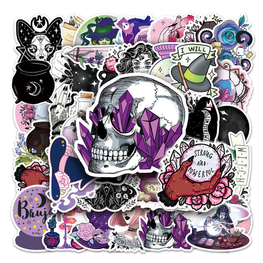 Witchy Apothecary Stickers: Astrology Tarot Goth Decals for Laptop, Luggage, Skateboard