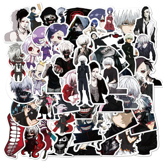 50pcs Tokyo Ghoul Anime Stickers for Helmet, Wall, Desktop Decoration