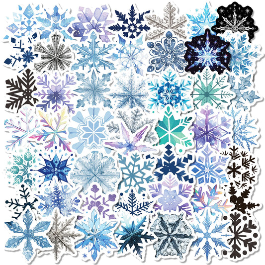 50pcs Snowflake Graffiti Stickers for Helmet, Wall, DIY Decoration Wholesale