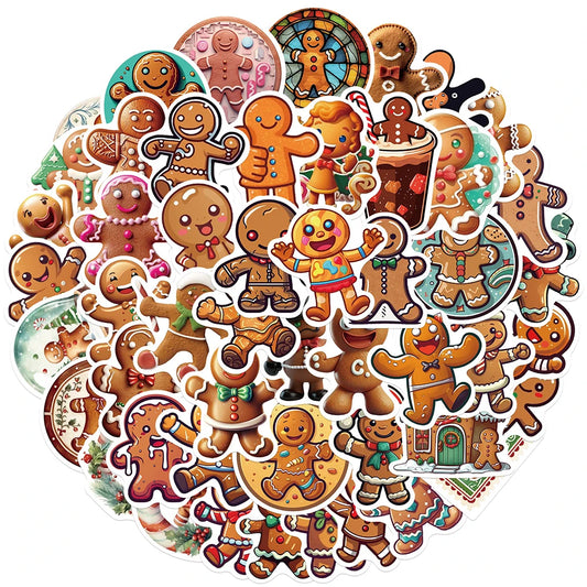 Gingerbread Man Stickers Christmas Decals Gift DIY Notebook Fridge Laptop