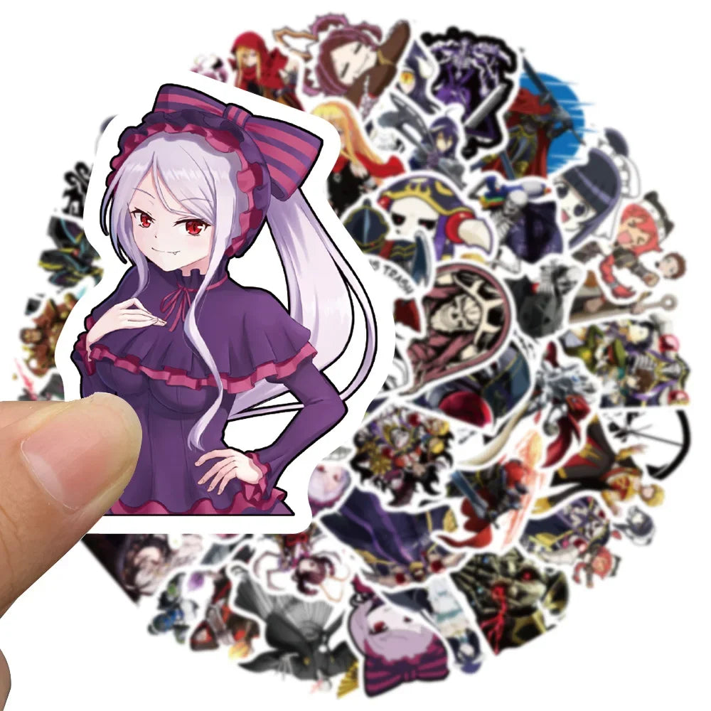 50Pcs Anime Overlord Stickers Momonga Albedo Sticker for Laptop Waterproof Graffiti Skateboard Sticker DIY Toy Motorcycle